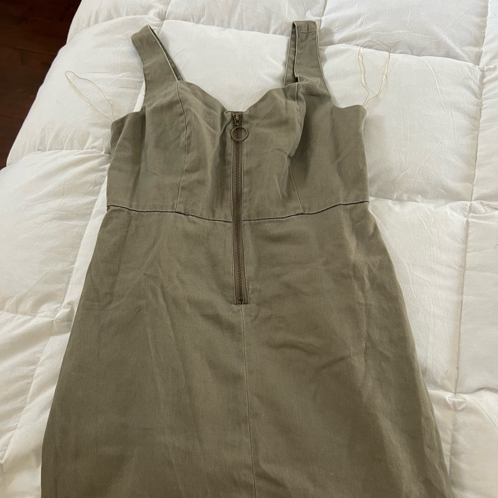 Angel Kiss | olive half zip spring dress